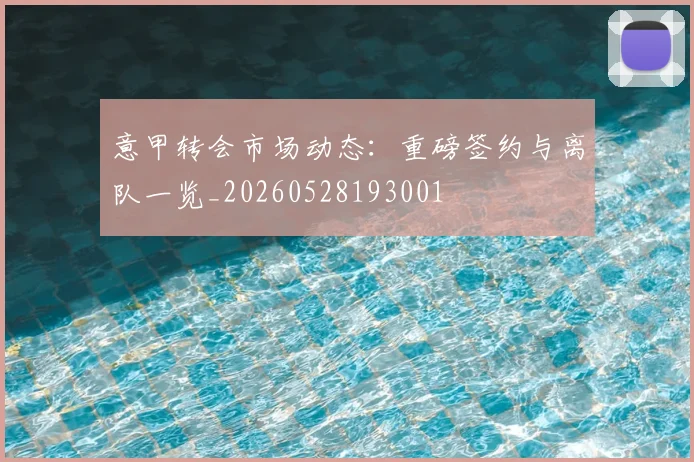 意甲转会市场动态：重磅签约与离队一览_20260528193001